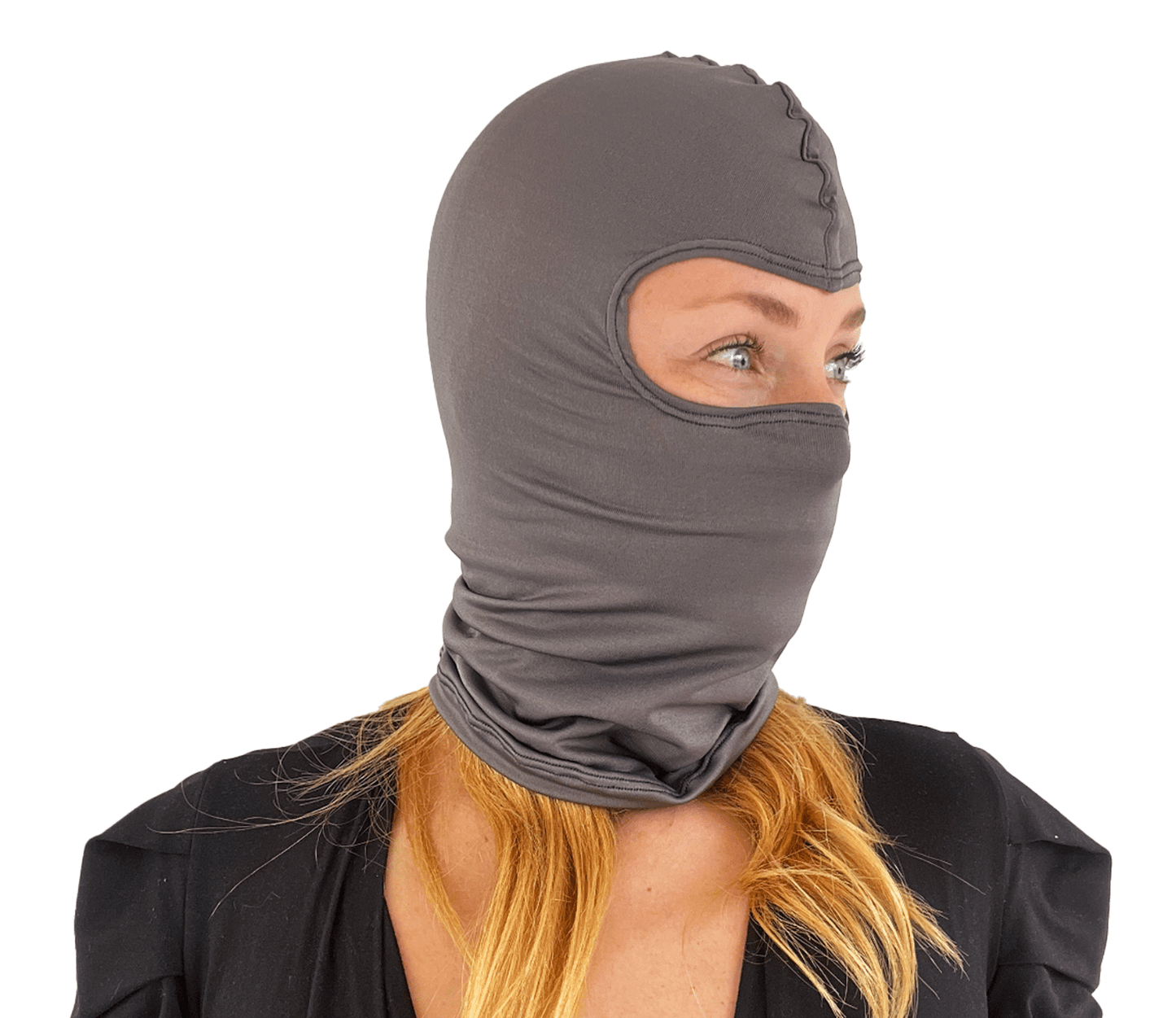 Balaclava Microfibra Unicolor Gris Oscuro - Pescuezo